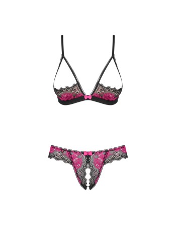 Tulia Ensemble ouvert 2 pcs - Noir et Fuchsia