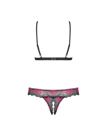 Tulia Ensemble ouvert 2 pcs - Noir et Fuchsia