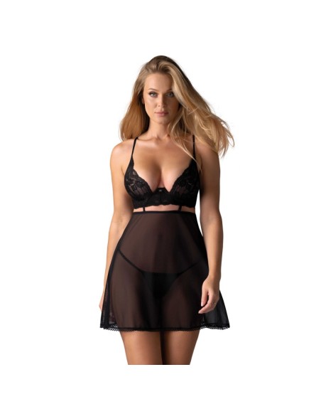 Nutris babydoll et String - Noire