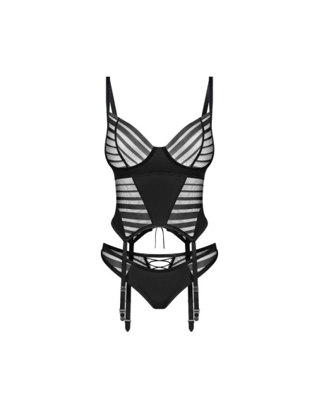 Lune Bellis corset et string - Noirs