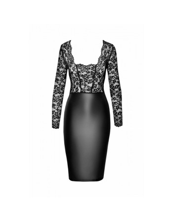 F295 Euphoria Robe midi en dentelle et wetlook