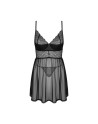 Chemeris babydoll et String - Noire