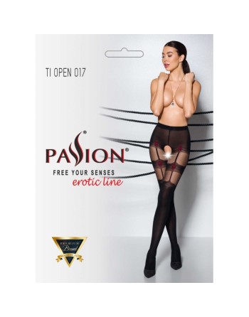 TIOPEN 017 Collants ouverts 20 den - Noir