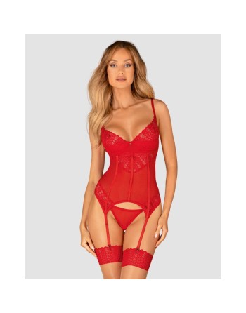 Ingridia corset et string - Rouge