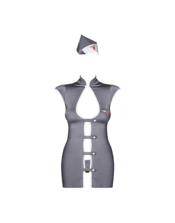 Stewardess Costume 3 pcs - Gris