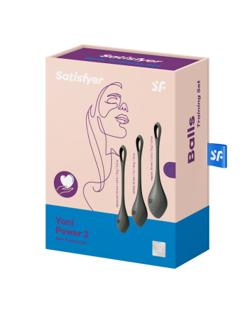 Boules de Geisha Satisfyer Yoni Power 2 - Set de 3 - Noir