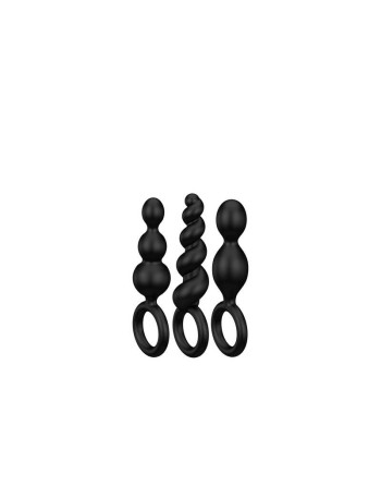 Plug anal Satisfyer Booty Call 3 pcs - Noir