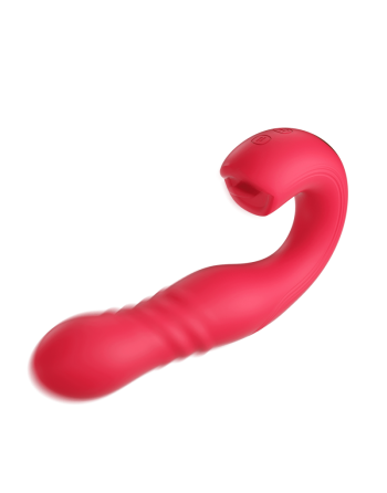 JOI THRUST 2 rouge - Vibromasseur point G - lèche-clitoris - va et vient contrôlé par application