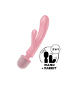 Triple lover Rabbit et Wand Satisfyer - Rose